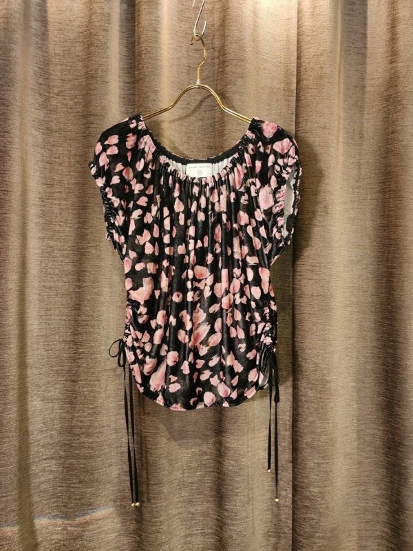 画像1: petal velvet top  (BK)