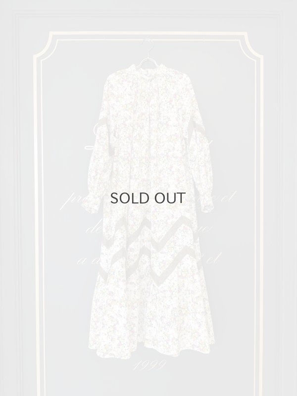 画像1: 別注!! print gather dress (OF)