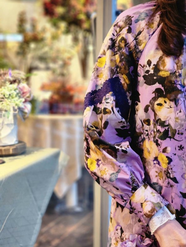 画像4: 別注!! print gather dress (YW)