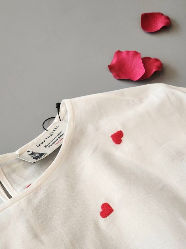 画像22: 別注!! ハートモチーフ刺繍トップ (WH×RD)