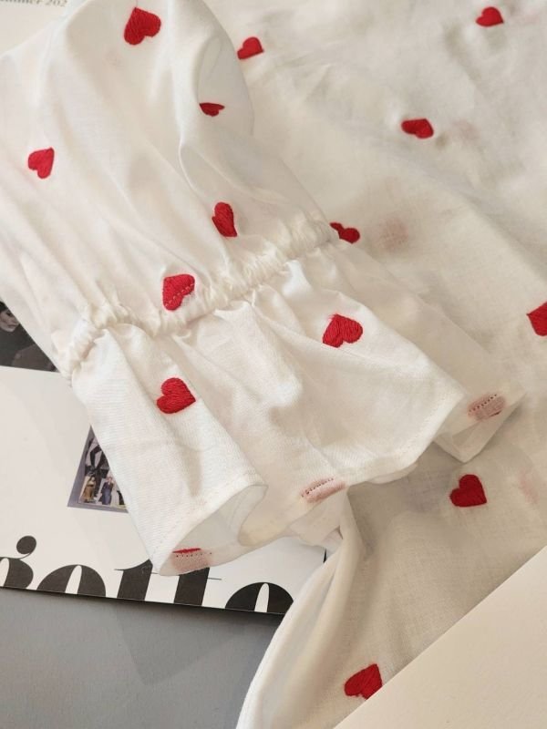 画像25: 別注!! ハートモチーフ刺繍トップ (WH×RD)
