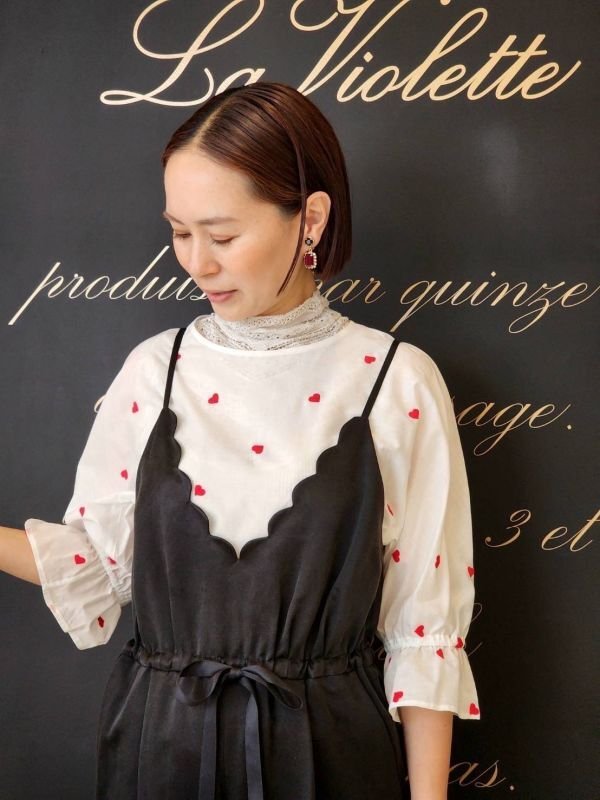 画像26: 別注!! ハートモチーフ刺繍トップ (WH×RD)