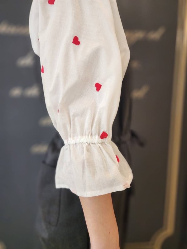 画像28: 別注!! ハートモチーフ刺繍トップ (WH×RD)