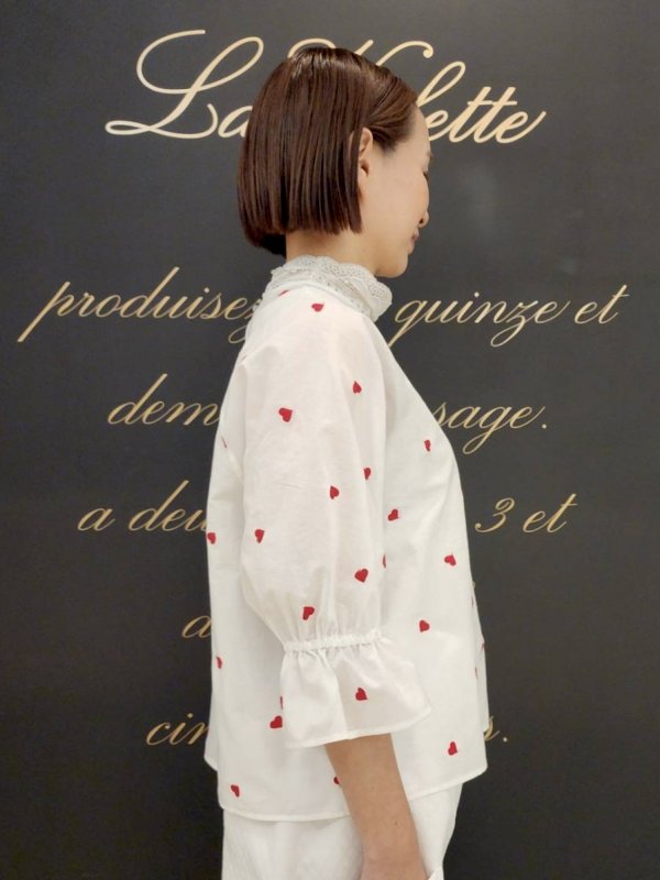 画像32: 別注!! ハートモチーフ刺繍トップ (WH×RD)