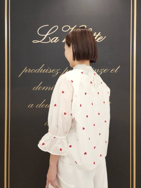 画像33: 別注!! ハートモチーフ刺繍トップ (WH×RD)