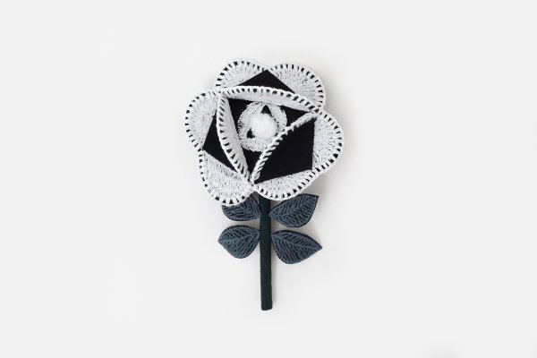 画像1: ruusu コサージュ (AES7832:WH)