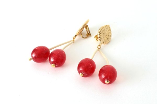 画像3: SALE50%OFF!! France dead stock チェリーイヤリング（RD3）