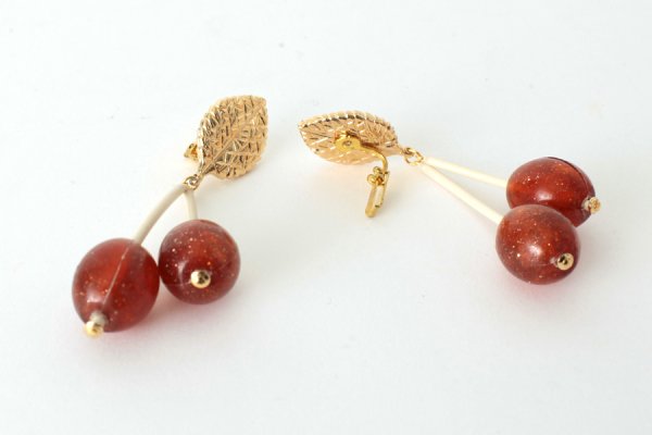 画像3: SALE50%OFF!! France dead stock チェリーイヤリング（OR2）
