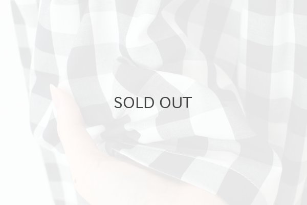 画像6: 再入荷‼︎ 3 ET DEMI original　ギンガムチェック・ギャザーロングスカート （BK/WH)  [3 ET DEMI]