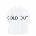 SALE‼︎ modern tuck frill volume sleeve blouse (NV×WH)