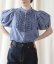 画像11: modern tuck frill volume sleeve blouse (NV×WH) (11)