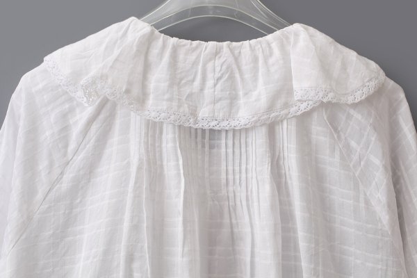 画像10: sheer check raffle collar blouse (OWH)