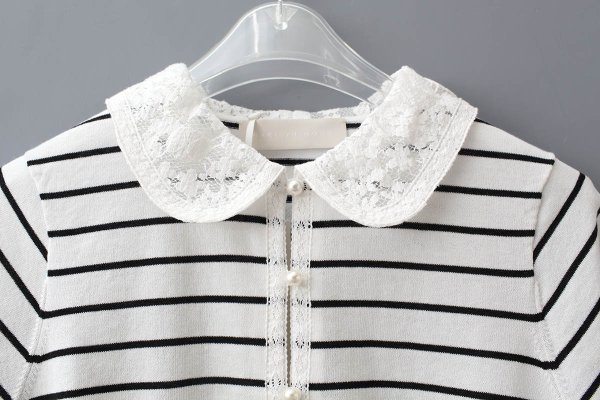 画像4: cotton nylon lace color knit cardigan (WH×BK)