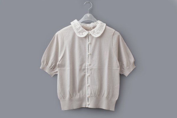 画像1: cotton nylon lace color knit cardigan (IGY)