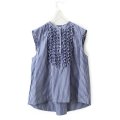 SALE‼︎ modern tuck frill flare blouse (NV×WH)