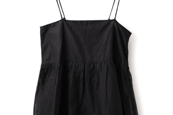 画像3: sheer starched cotton 2way cami skirt (BK)