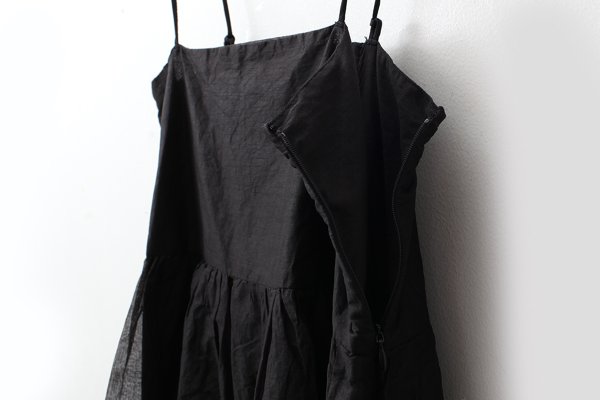 画像5: sheer starched cotton 2way cami skirt (BK)