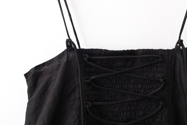 画像6: sheer starched cotton 2way cami skirt (BK)