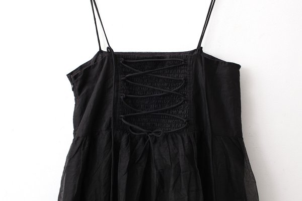 画像7: sheer starched cotton 2way cami skirt (BK)