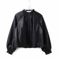 soft eco-leather blouson (BK)