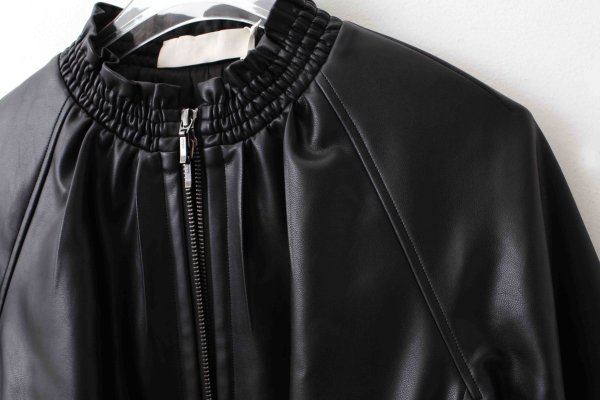画像6: soft eco-leather blouson (BK)