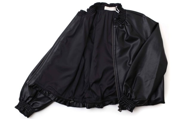 画像7: soft eco-leather blouson (BK)