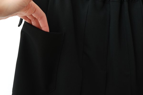 画像8: ウールギャバ後染めラッププリーツスカート (BK)