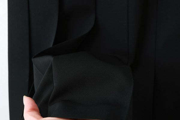 画像10: ウールギャバ後染めラッププリーツスカート (BK)