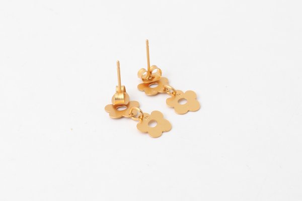 画像2: FLOWER - ETCHED METAL EARRINGS 2-PIECE