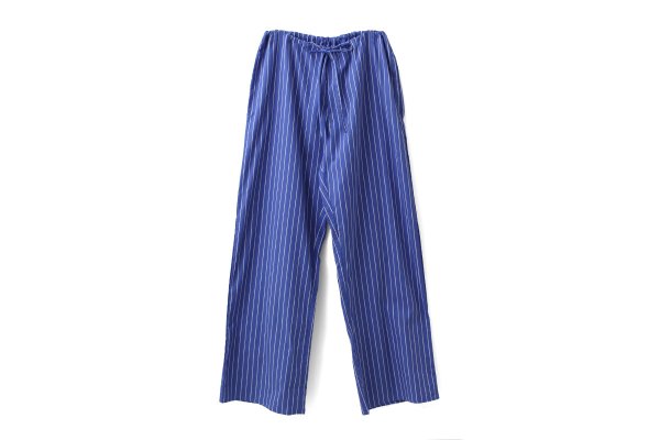 画像1: COTTON STRIPE REGULAR PANTS (BL)