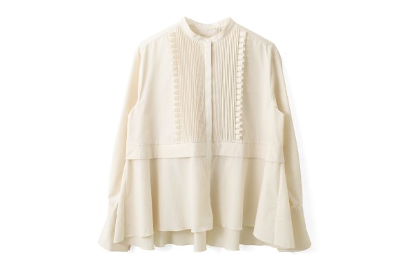画像1: tuck frill flare shirt (IV)