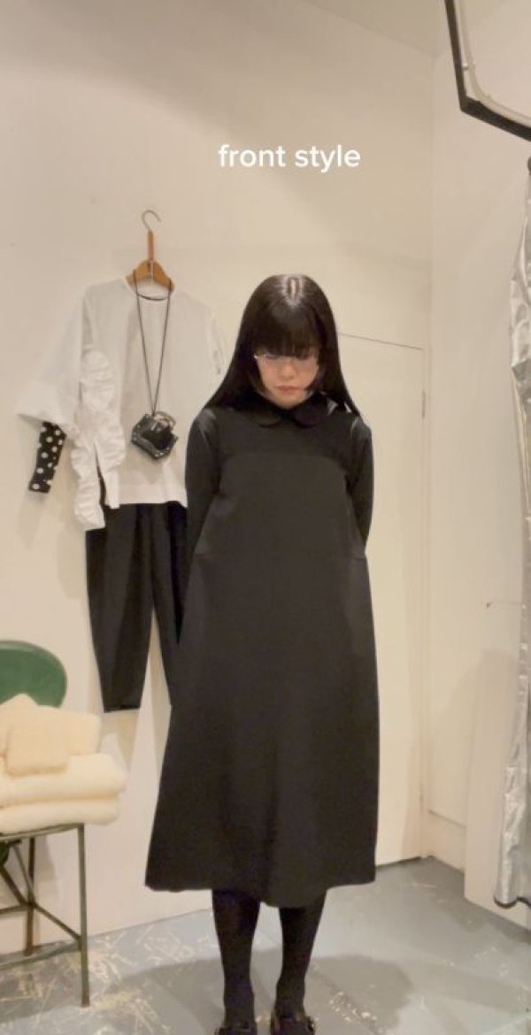 画像11: ウールギャバ後染ワンピース (BK)