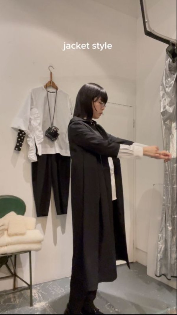 画像13: ウールギャバ後染ワンピース (BK)