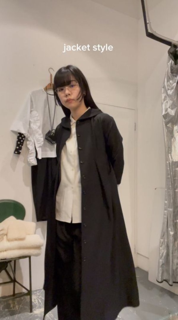 画像12: ウールギャバ後染ワンピース (BK)