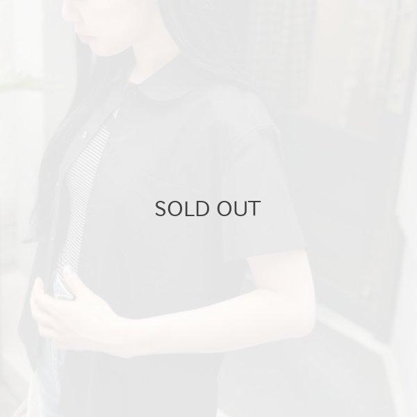 画像19: ポケット付き丸襟半袖ブラウス (BK)