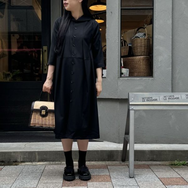 画像16: ウールギャバ後染ワンピース (BK)