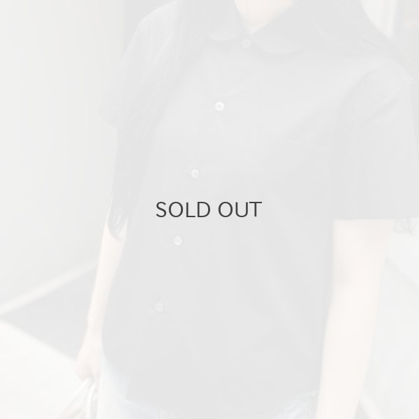 画像18: ポケット付き丸襟半袖ブラウス (BK)