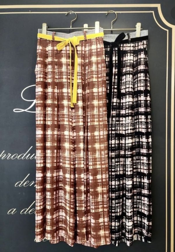 画像4: SALE30%OFF!! shadow check print pants (BR)