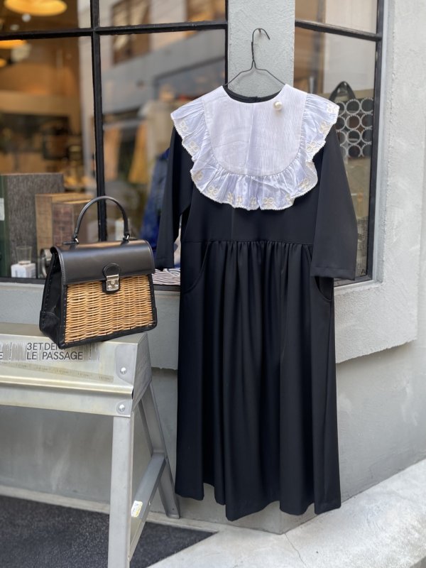 画像18: Khadi Silk Tie Embroidery Frill Collar (WH)