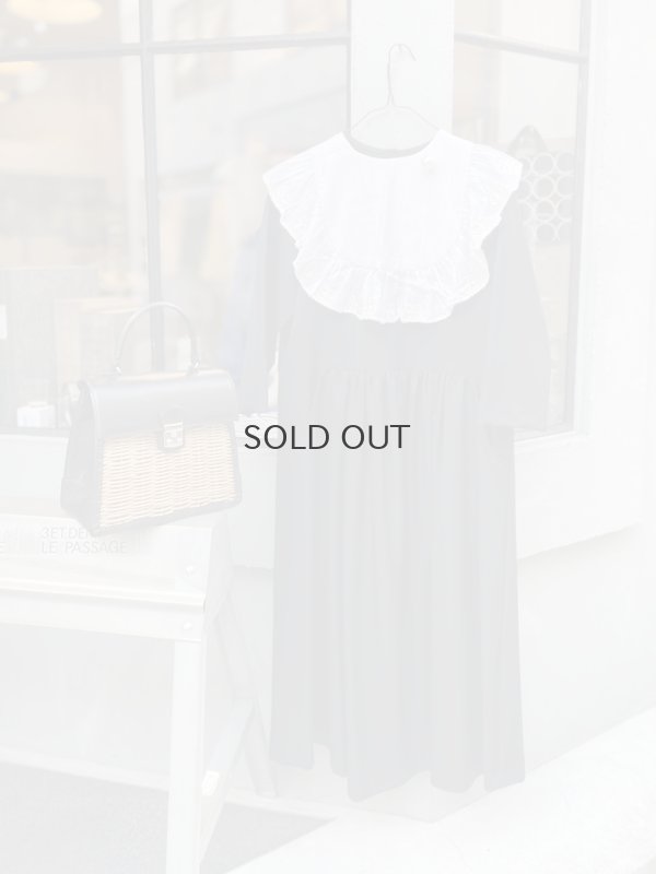 画像20: ウールギャバ ノーカラーワンピース (BK)