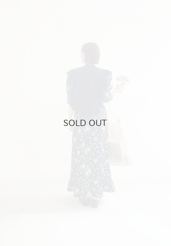 画像22: 別注!! Silk Pin Tuck RuffleCollar (BK)