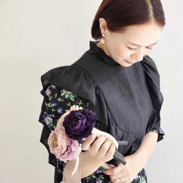 画像17: 別注!! Cotton Silk PinTuck RuffleCollar (WH)