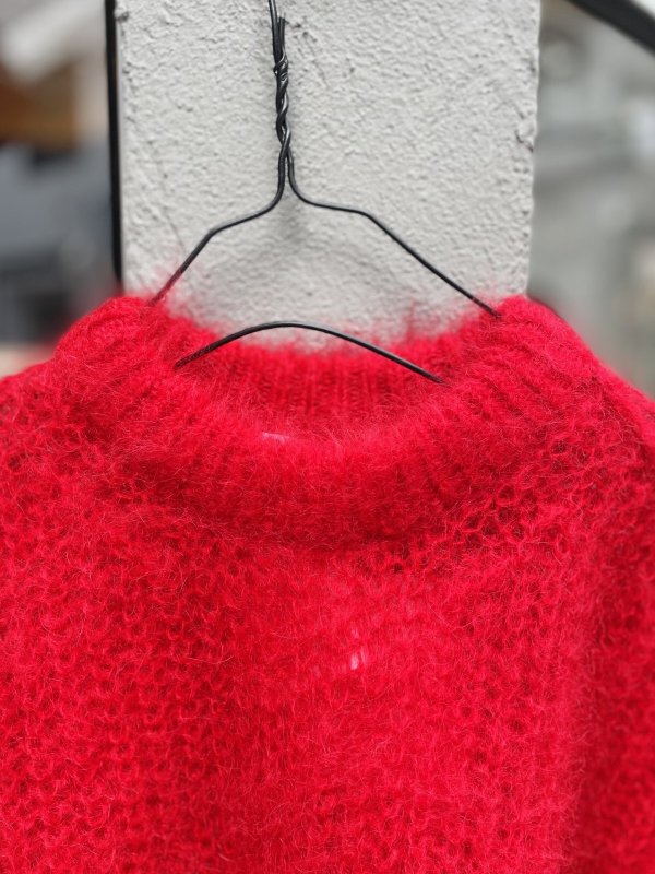 画像3: ウール片畦起毛加工モヘヤニット(BK)