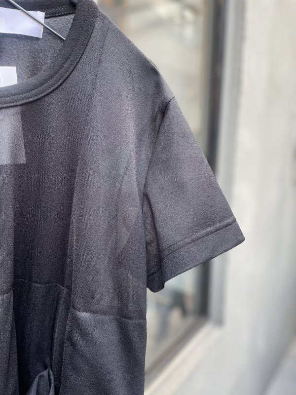 画像4: エステルトリコット×ナイロンチュールカットソー (BK)