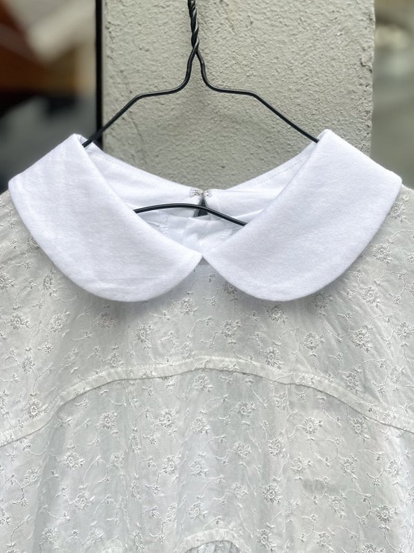 画像2: 綿ローン刺繍箔プリント×綿天竺カットソー(WH)