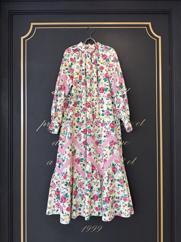 画像1: 別注!! print gather dress (CRPK)