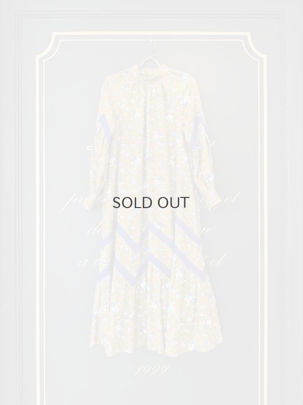 画像1: 別注!! print gather dress (BR)