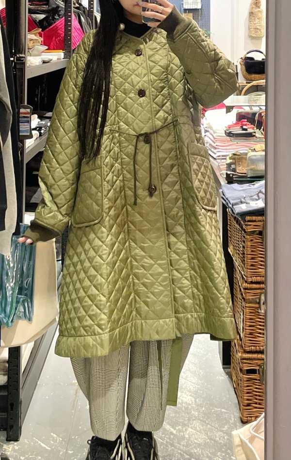 画像9: エステルタフタキルティングノーカラーコート(KH)