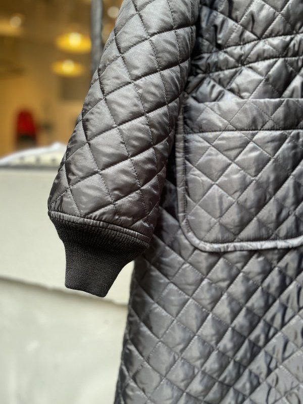 画像3: エステルタフタキルティングノーカラーコート(BK)