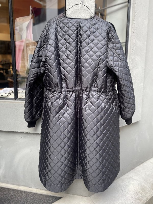 画像5: エステルタフタキルティングノーカラーコート(BK)